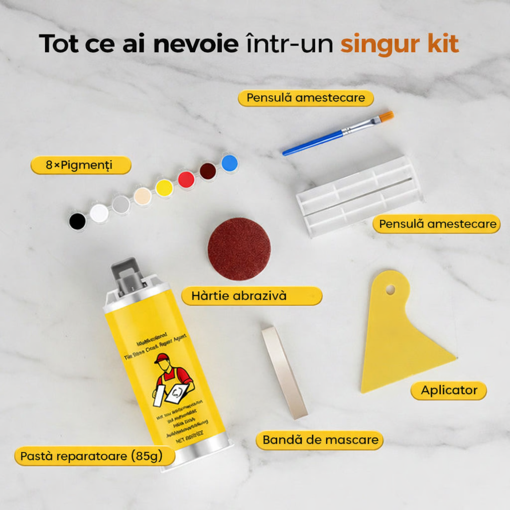 Kituri multifuncționale de reparare pentru crăpături în plăci și piatră
