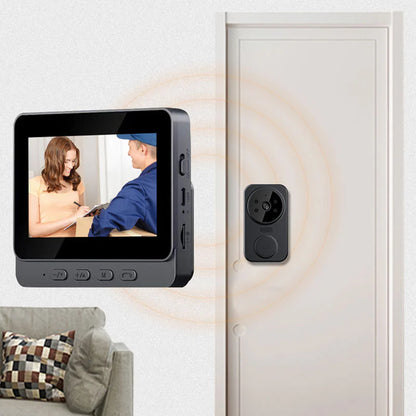 Cameră sonerie wireless: 1080P, unghi de 170°, ecran de 4,3 inci, rezistență la apă în exterior IPX65, vedere nocturnă